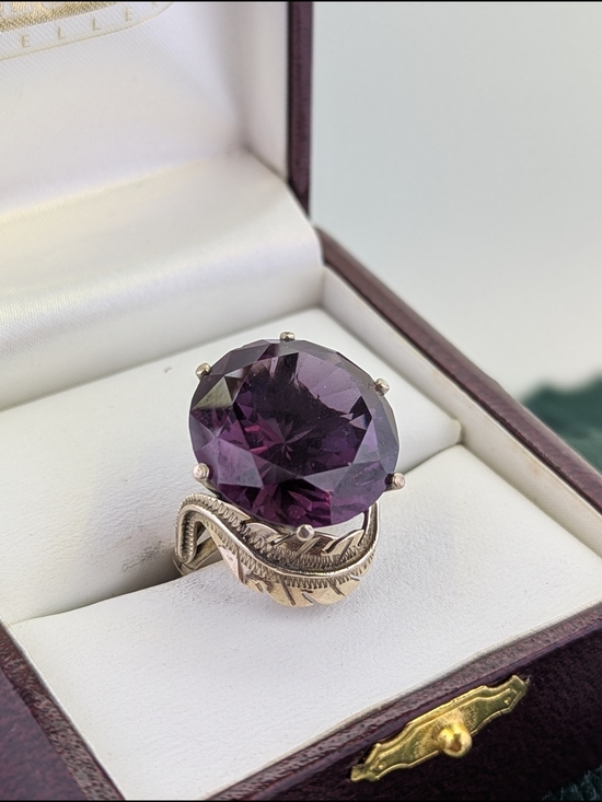Jewelry - ✨ Vintage 10K Yellow Gold Alexandrite Cocktail Ring – Size 6.75 – ✨